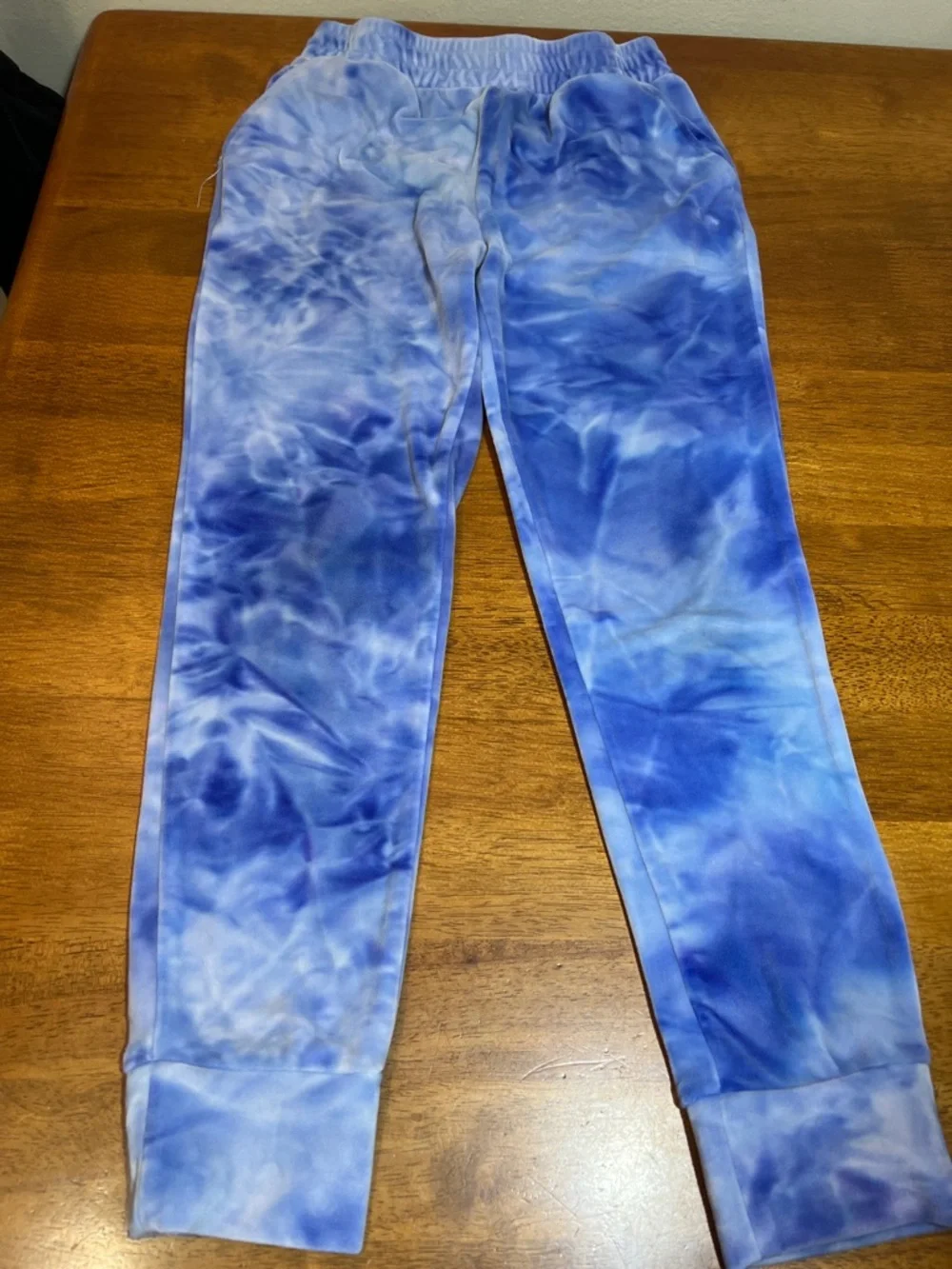 btween Blue Tie-Dye Velour matching pants set Size 7 - Picture 2 of 4